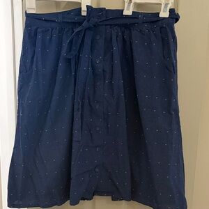 Navy Blue Button-Down Skirt